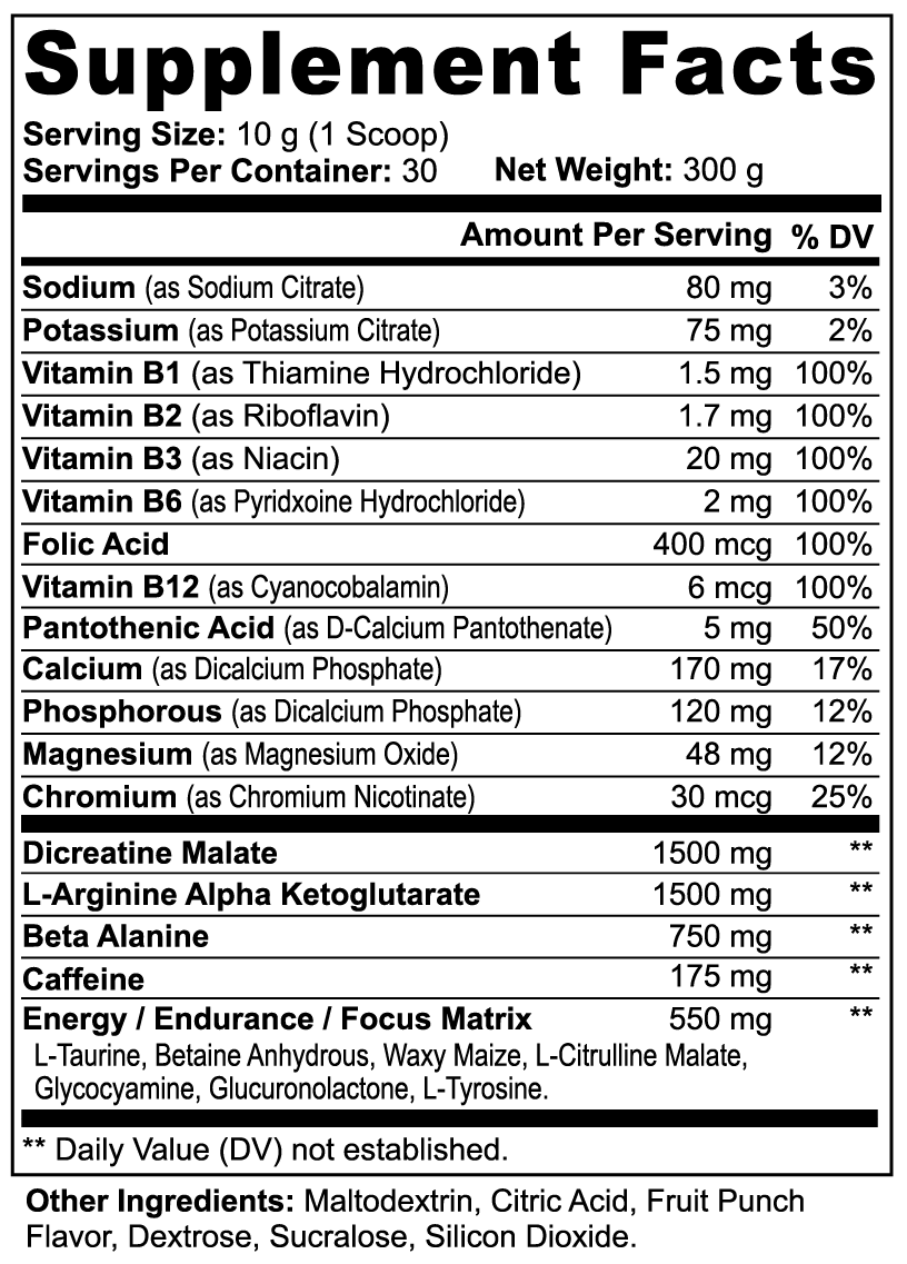 EUPHORIC SHOCK (Pre-Workout) Fruit Punch